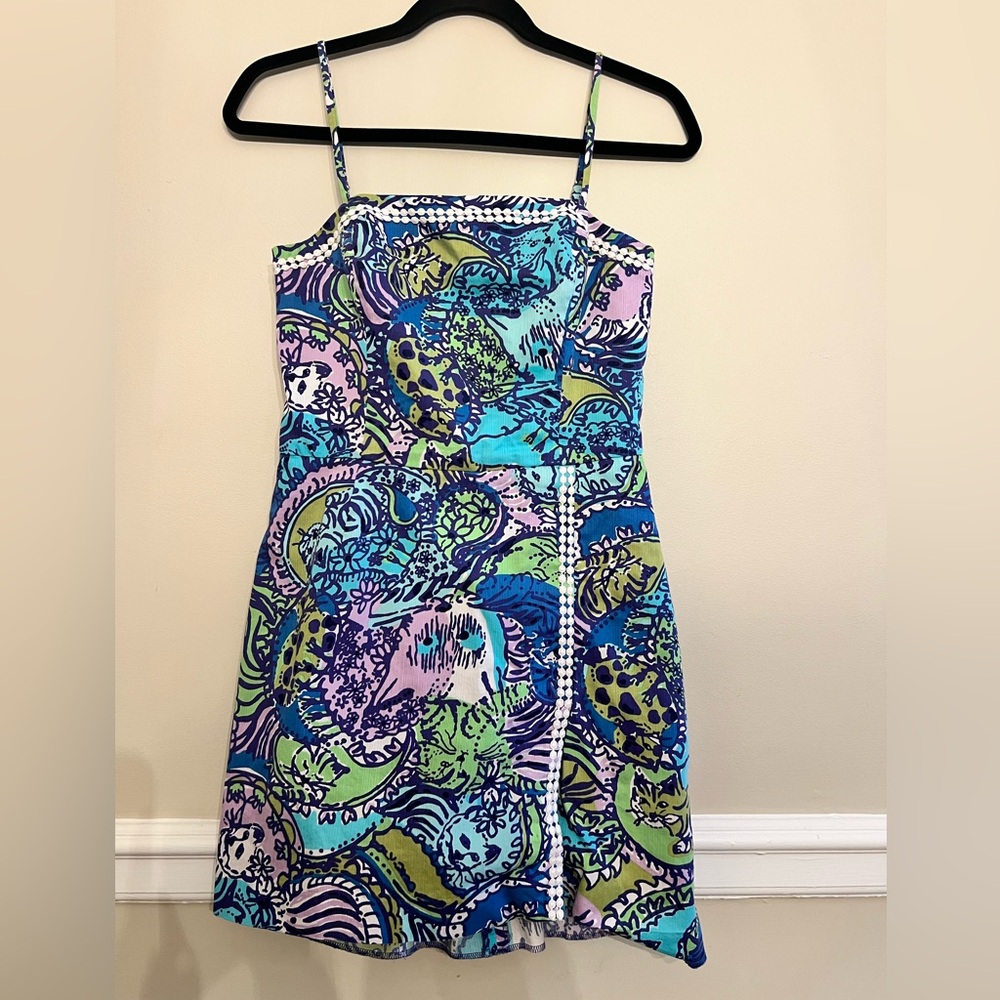Lilly Pulitzer Blue and Green Mini Dress